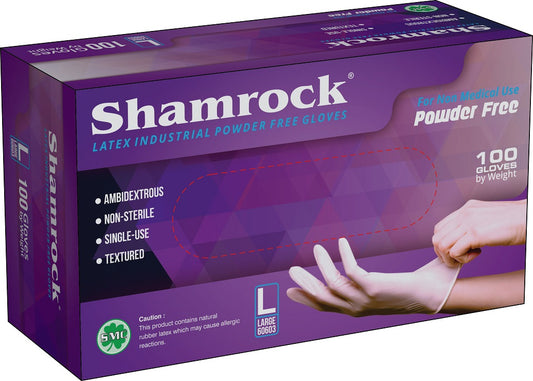 60600 Series - Shamrock Latex Disposable Powder Free Gloves