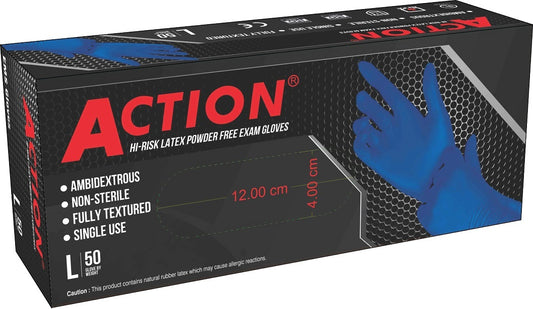 16000 Series - Shamrock Action Blue Hi-Risk Latex Exam Powder Free Gloves